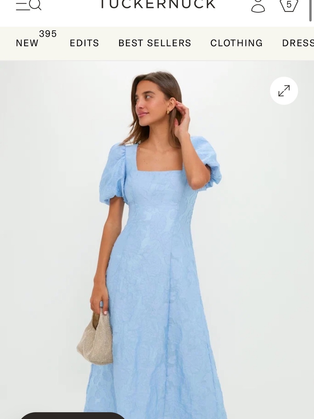 Tuckernuck Light Blue Square-Neck Midi Dress